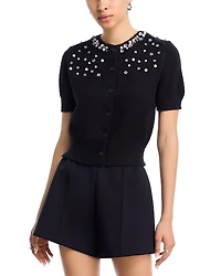 Aqua Embellished Cardigan Sweater - Exclusive