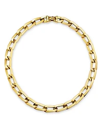 18K Gold Chunky Link Collar Necklace, 17"
