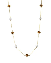 Bloomingdale's Fine Collection Tiger Eye & Cultured Freshwater Pearl Necklace