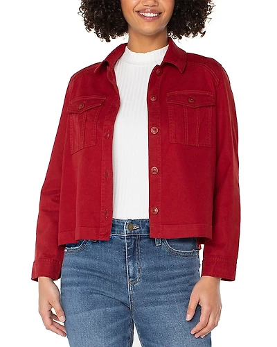 Liverpool Los Angeles Pleated Back Cropped Jacket