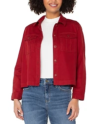 Liverpool Los Angeles Pleated Back Cropped Jacket