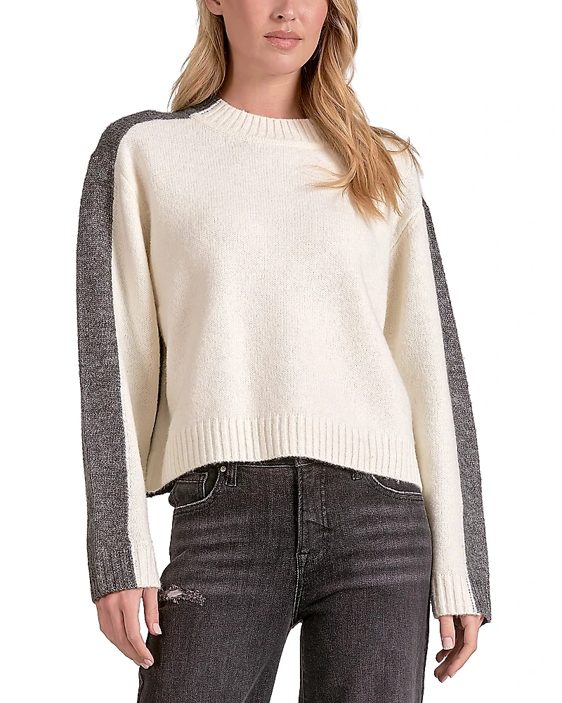 Elan Two Tone Mock Neck Sweater