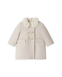 Bonpoint Girls' Manteau Moka Jacket With Faux Fur Collar - Baby, Little Kid