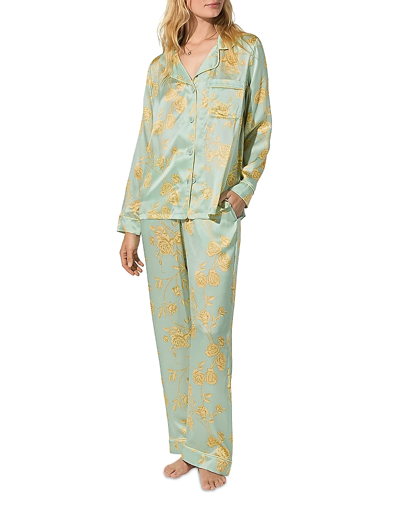 BedHead Pajamas Silk Rose Print Pajama Set