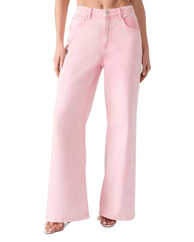 High Rise Wide Leg Jeans Prism Pink