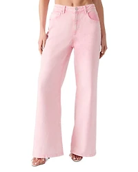 High Rise Wide Leg Jeans Prism Pink
