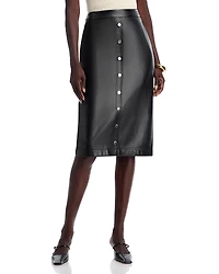 Elie Tahari The Emberly Faux Leather Midi Skirt