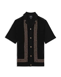 Che Accra Mesh Beaded Camp Shirt