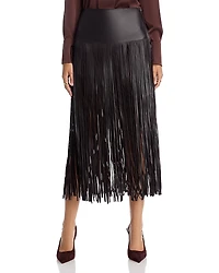 Kobi Halperin Monte Leather Fringe Skirt