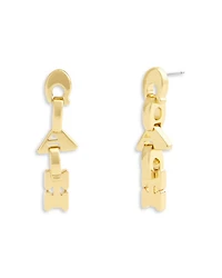 Jumbled Signature Logo Link Linear Drop Earrings