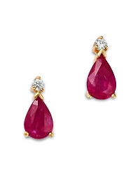 Bloomingdale's Fine Collection Stone & Diamond Pear Stud Earrings