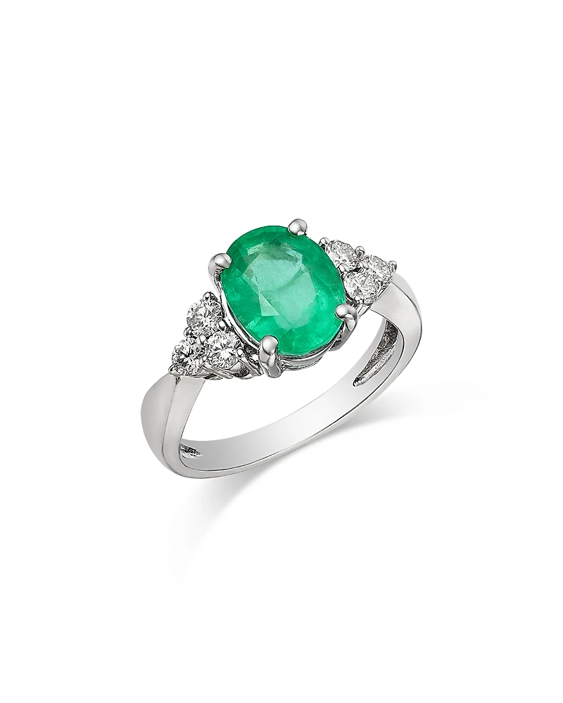 Bloomingdale's Fine Jewelry Emerald & Diamond Oval Ring