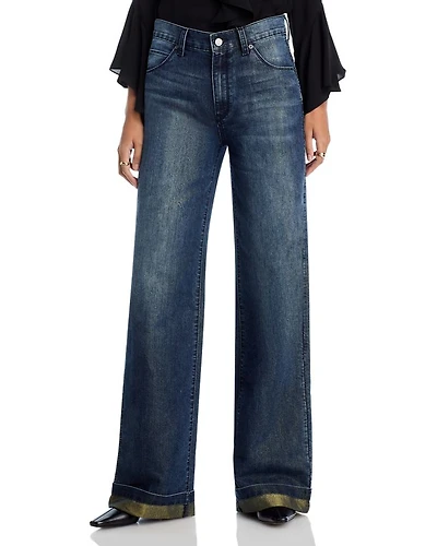 Georgia Wide Leg Metallic Jeans Indigo