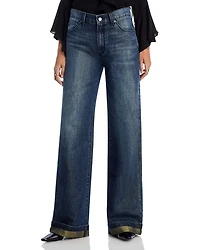 Georgia Wide Leg Metallic Jeans Indigo