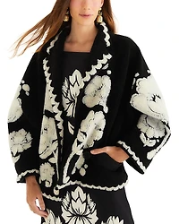 Farm Rio Floral Arabesque Fleece Coat
