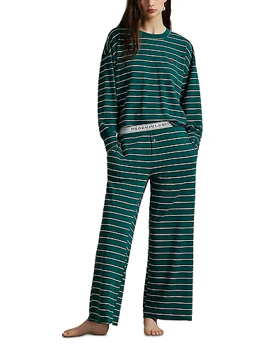 Polo Ralph Lauren Striped Terry Long Sleeve Pajama Set