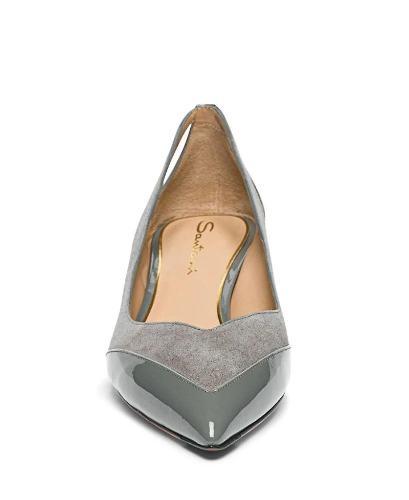 Women's Leather Mid-Heel Pumps