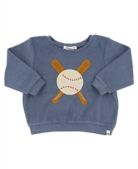 Boys' Terry Baseball Applique Brooklyn Boxy Sweatshirt - Baby, Little Kid