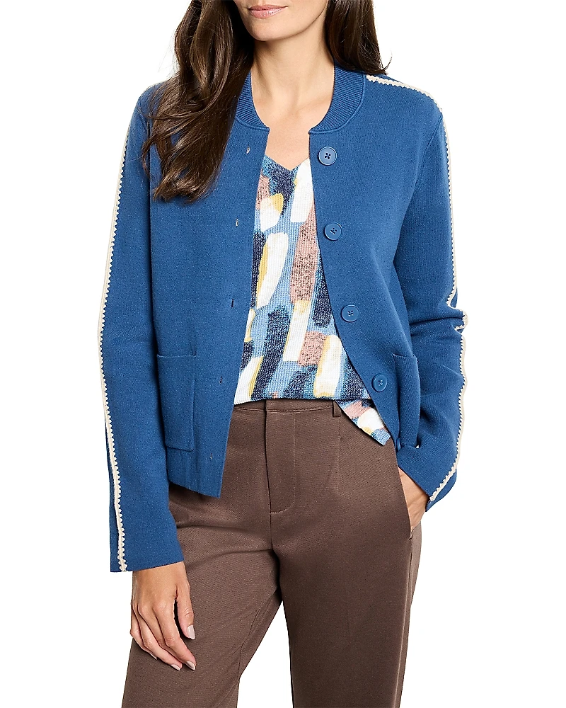 Nic+Zoe Dashing Dusk Knit Bomber Jacket