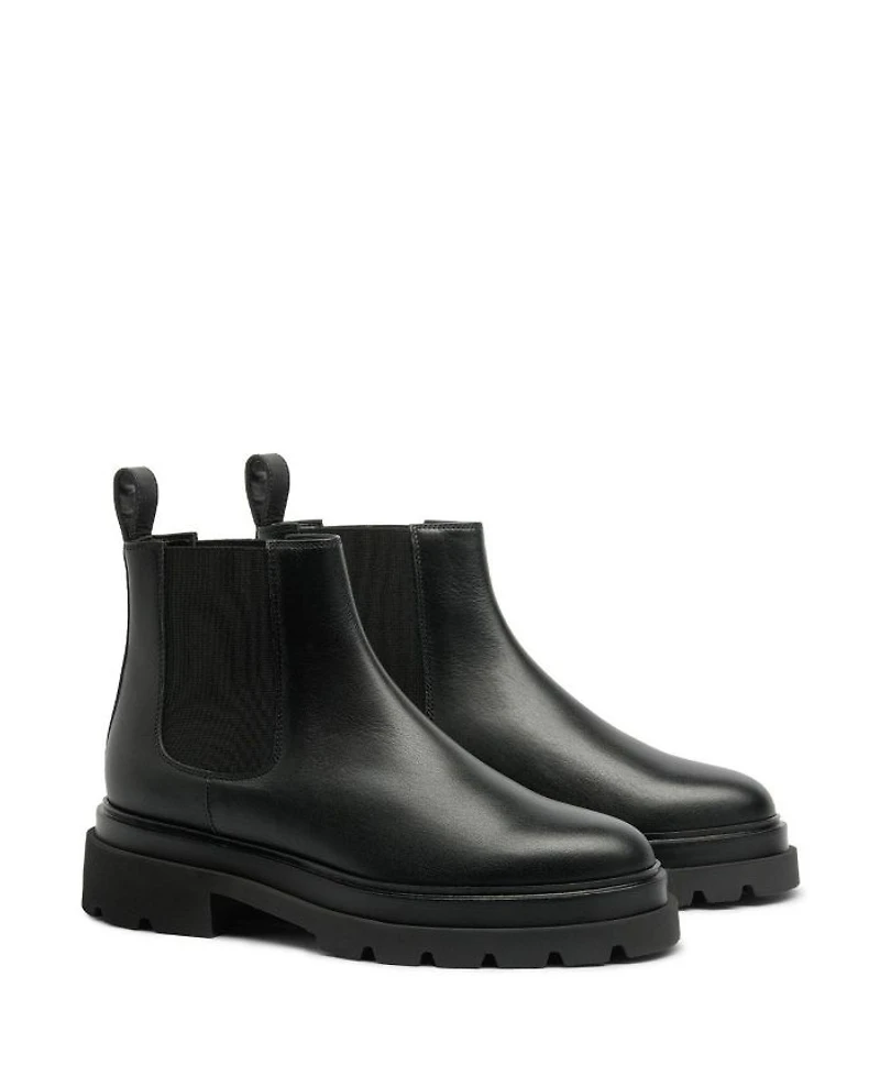 Women's Black Leather Chelsea Boot
