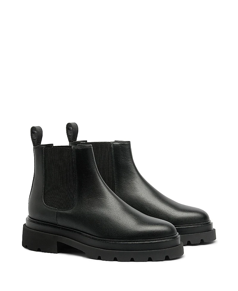 Santoni Women's Black Leather Chelsea Boot