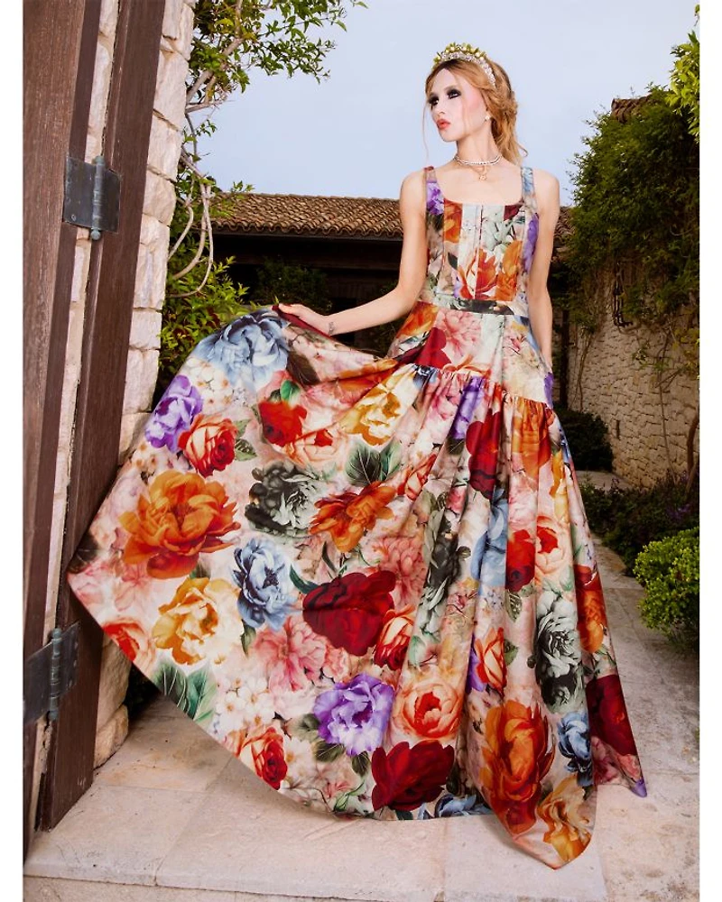 Diana Structured Drop Waist Maxi Dress