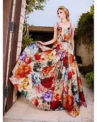 Diana Structured Drop Waist Maxi Dress