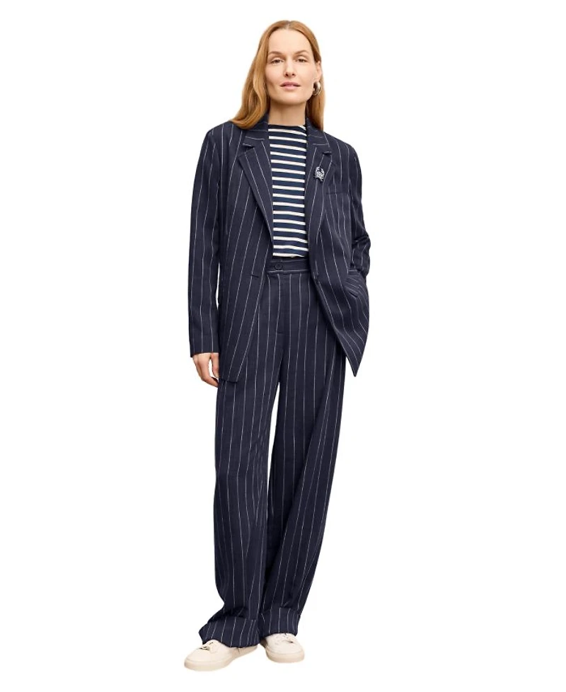 Fitz Pleated Women's Summer Pinstripe Trouser