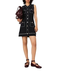 Topstitched Knit Shift Dress