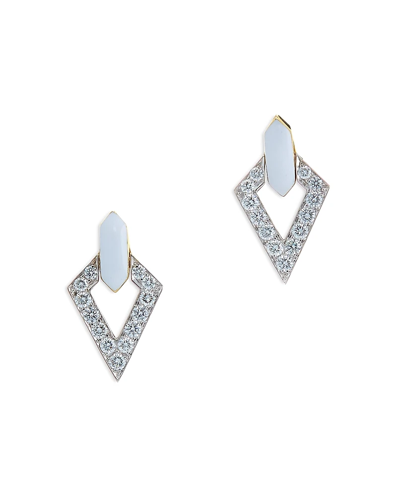 David Webb Diamond Double Stud Earrings