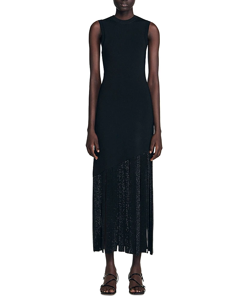 Sandro Fringed Maxi Dress