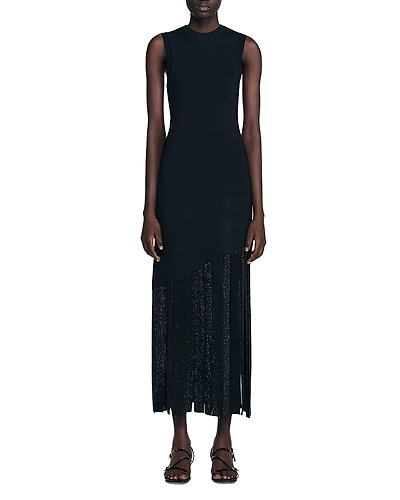 Sandro Fringed Maxi Dress