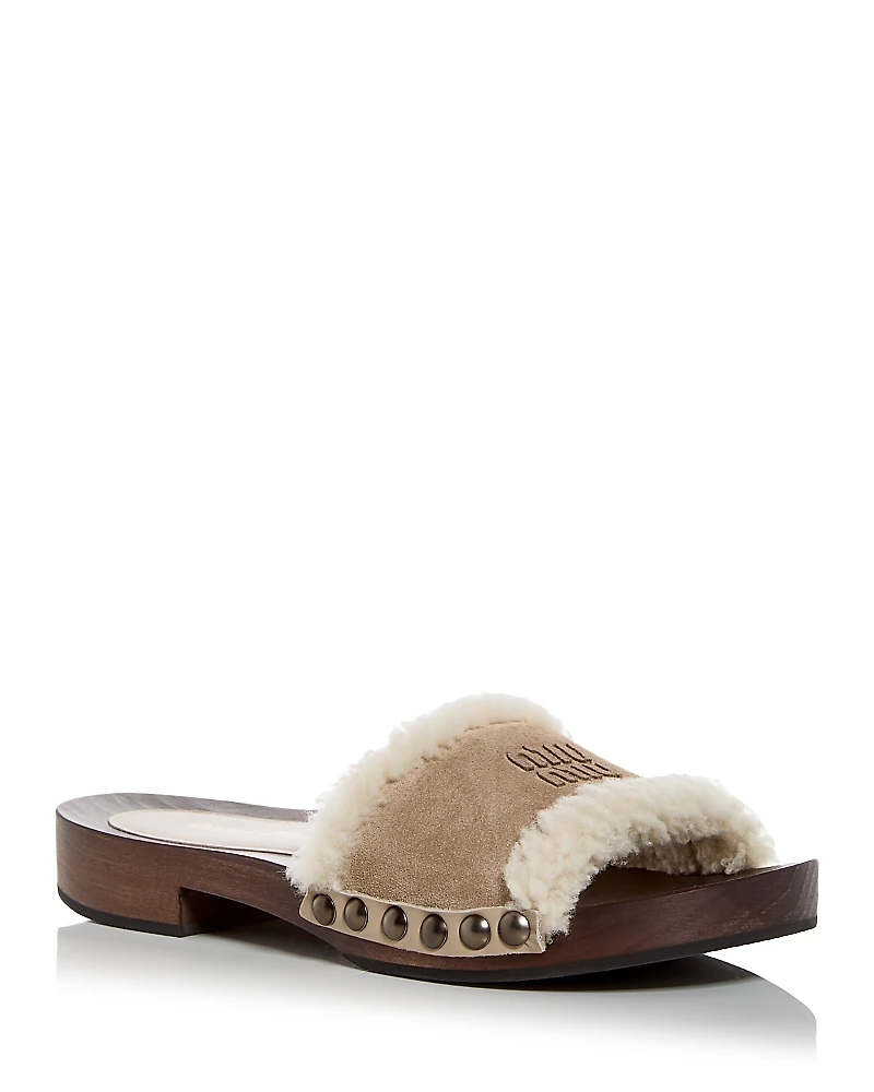 Miu Women's Shearling Clogs