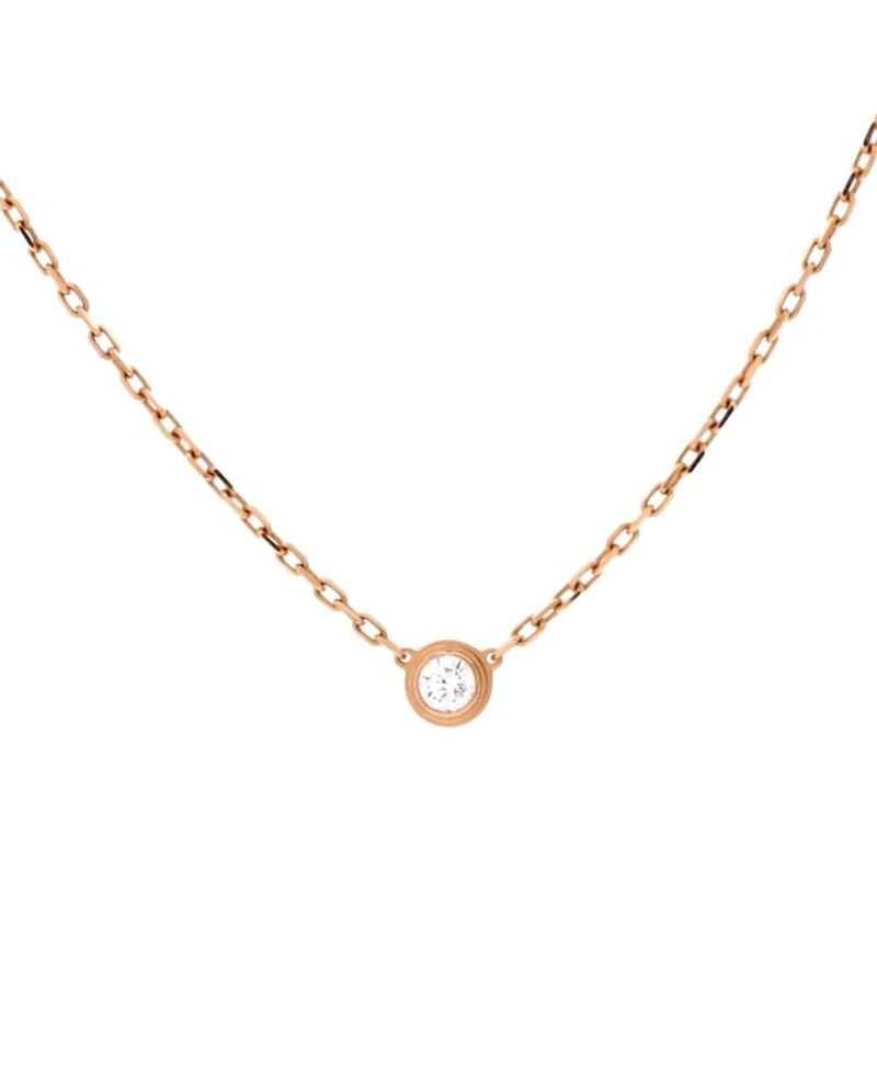 Small Cartier D'Amour Pendant Necklace 18K Rose Gold with Diamond