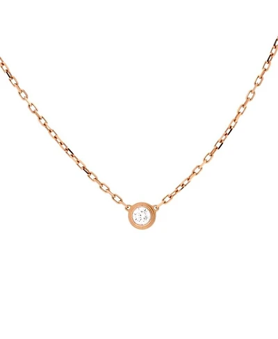 Small Cartier D'Amour Pendant Necklace 18K Rose Gold with Diamond