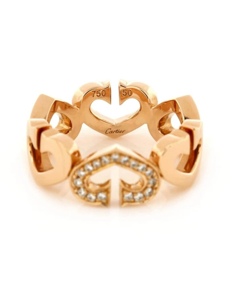 C Heart de Cartier Ring 18K Rose Gold and Diamonds