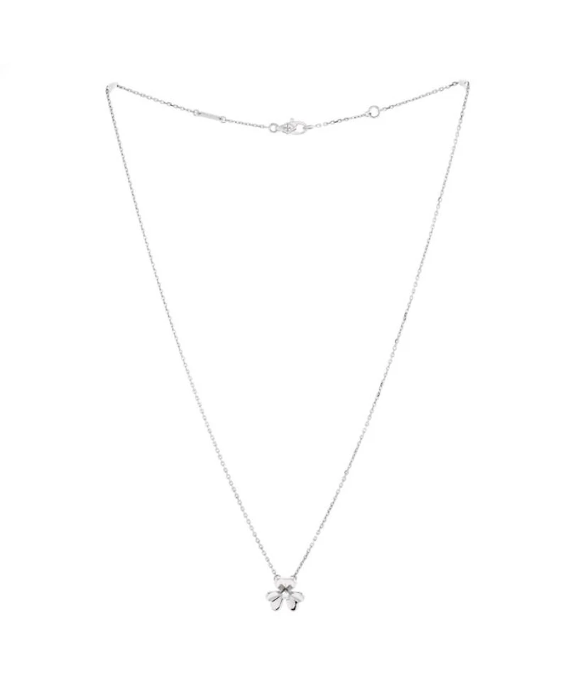 Mini Frivole Pendant Necklace 18K White Gold and Diamond