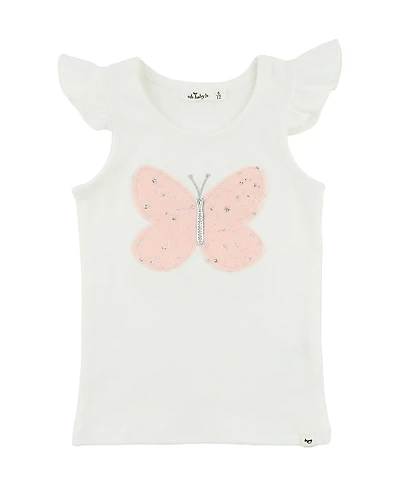 oh baby! Girls' Butterfly Fleck Tulle Applique Flutter Tank - Baby