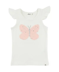 oh baby! Girls' Butterfly Fleck Tulle Applique Flutter Tank - Baby