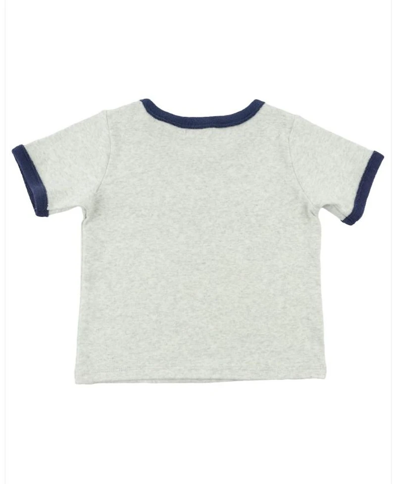 Unisex Billie Crew Applique Slub Ringer Tee - Baby