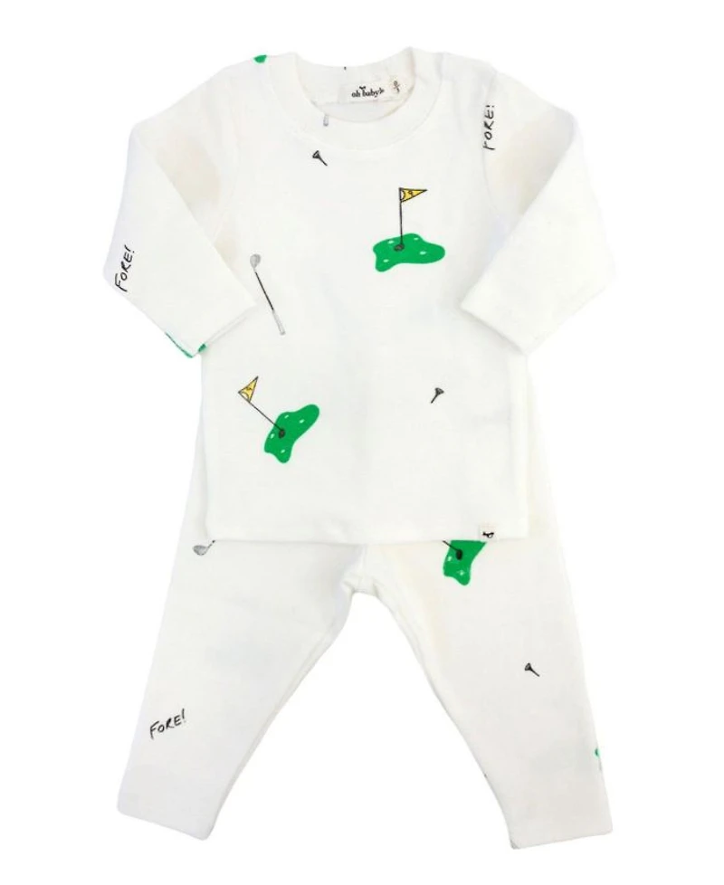 Boys' Golf Print Two Piece Tee and Pant Set - Baby