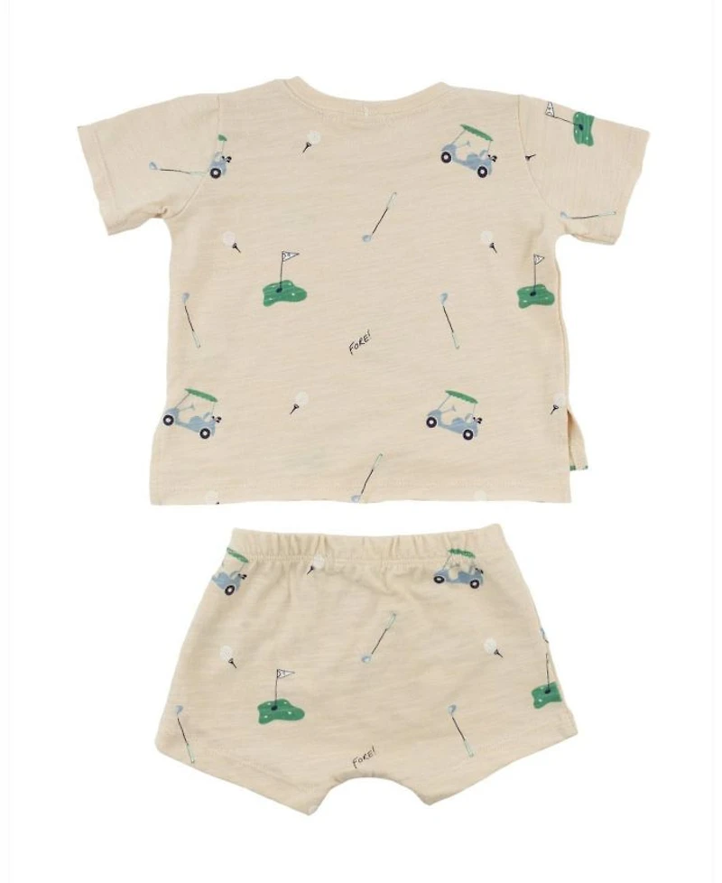 Boys' Golf Print Slub Raw Edge Tee and Short Set - Baby, Little Kid