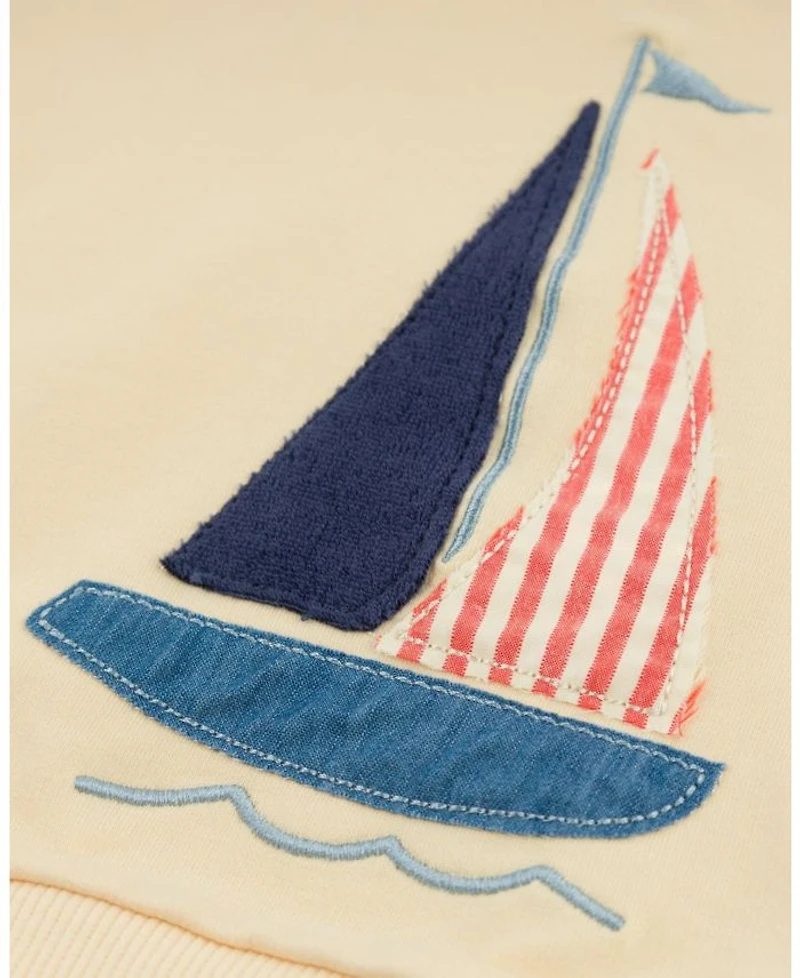 Boys' Sailboat Applique Brooklyn Boxy Sweatshirt - Little Kid