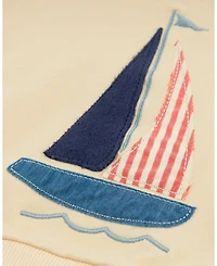 Boys' Sailboat Applique Brooklyn Boxy Sweatshirt - Little Kid