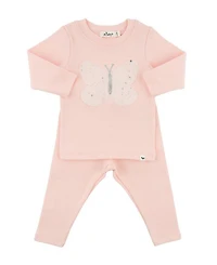 Girls' Butterfly Fleck Tulle Applique Two Piece Set - Baby