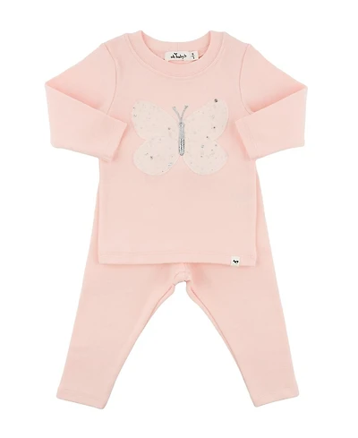 oh baby! Girls' Butterfly Fleck Tulle Applique Two Piece Set - Baby