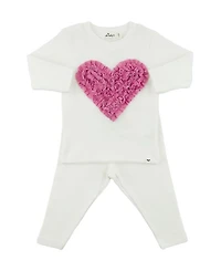 Girls' Ruffle Heart Sparkle Applique Two Piece Set - Baby