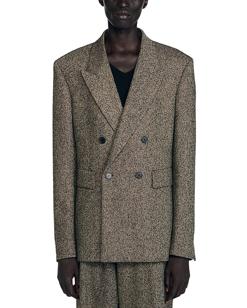 Sandro Tweed Suit Classic Fit Jacket