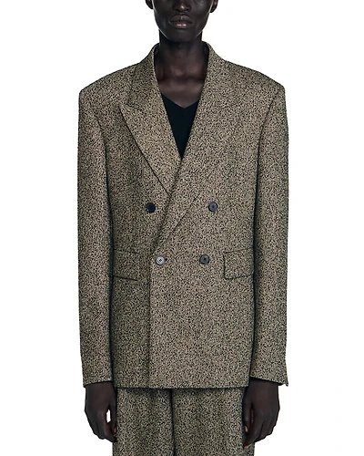Sandro Tweed Suit Classic Fit Jacket