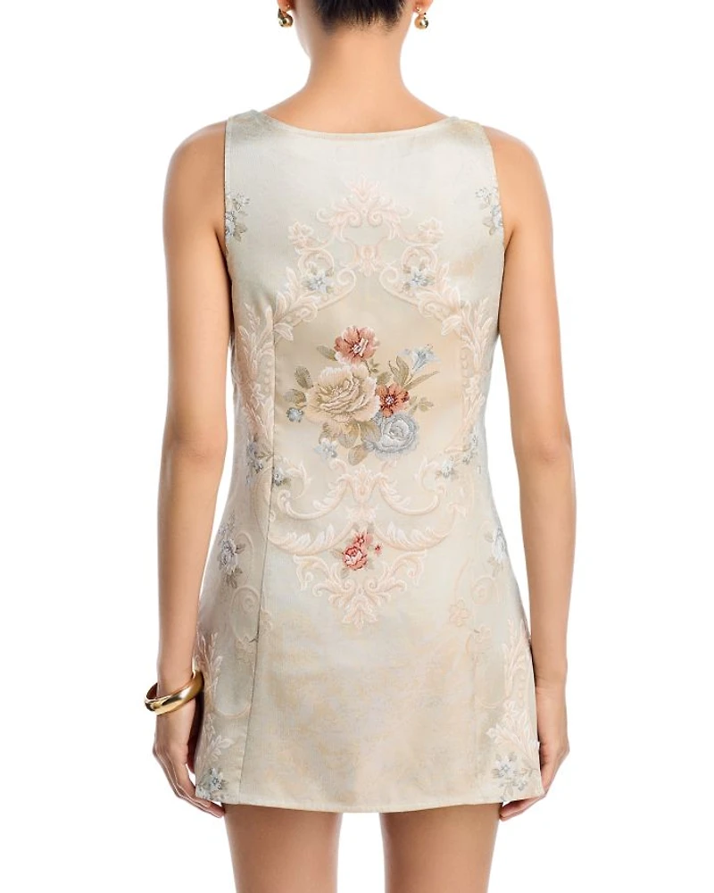 Jacquard Rose Sleeveless Mini Dress - Exclusive